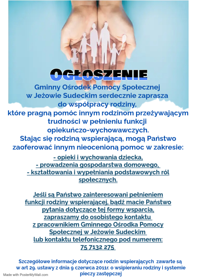 plakat rodziny wspierające