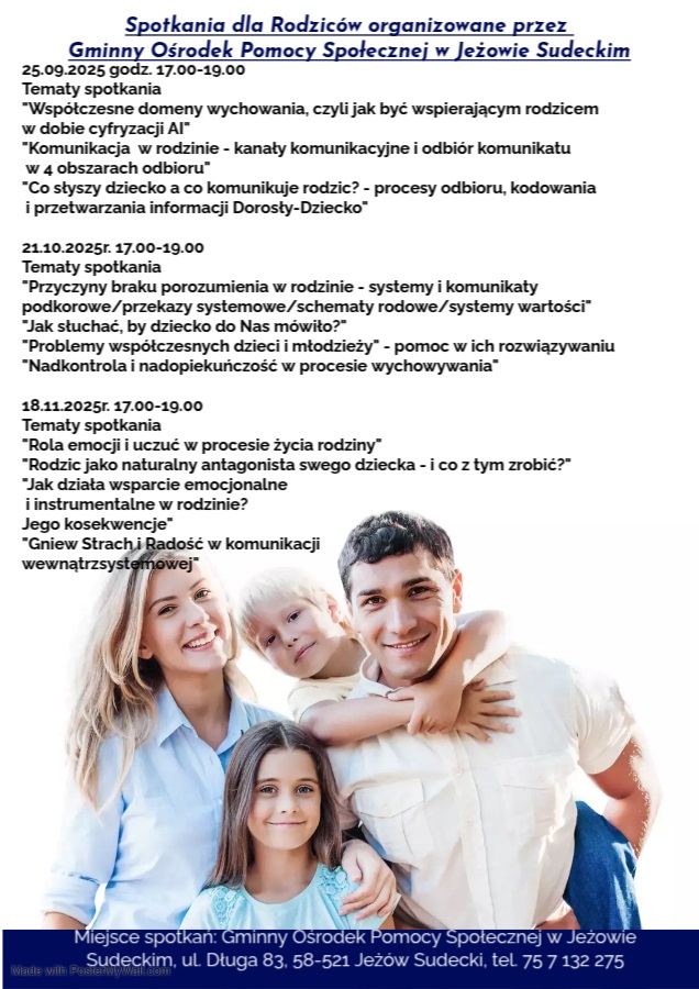 plakat warsztaty dla rodziców
